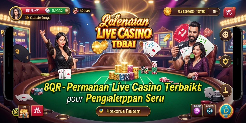 Tampilan gameplay Live Casino di aplikasi 8QR yang interaktif.
