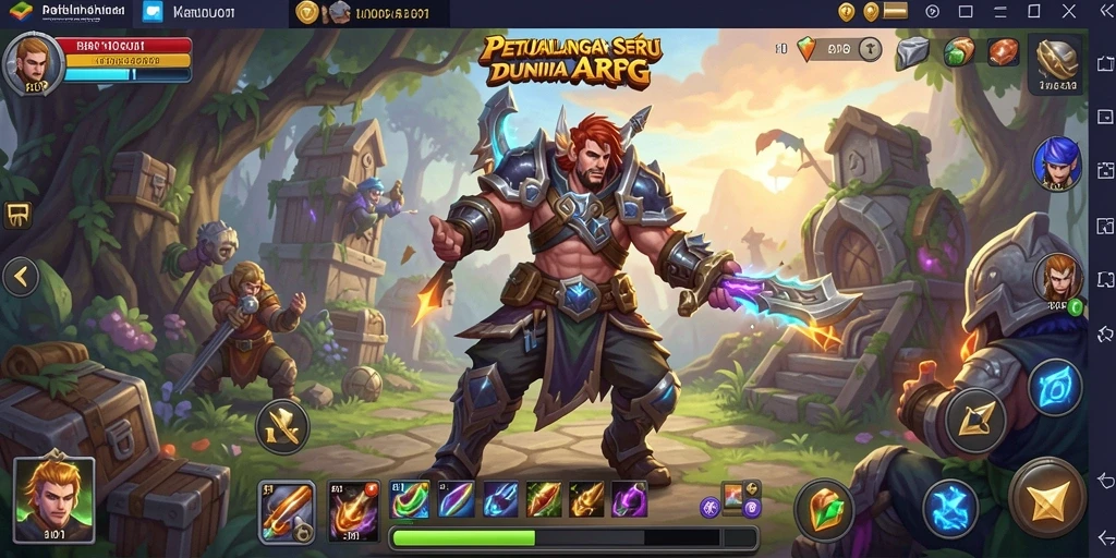 Gameplay seru dan mendebarkan dalam BARU01, menjelajahi dunia ARPG.