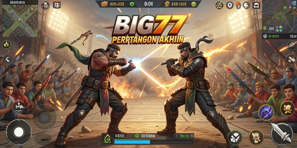Tangkapan layar dari gameplay seru di BIG77 Battle Royale.