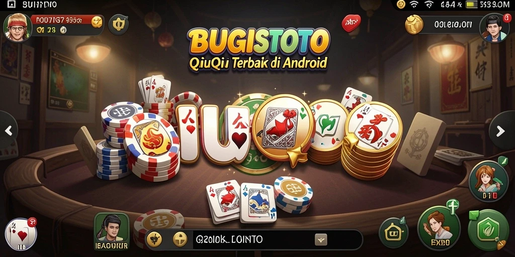 Tampilan menarik dari gameplay QiuQiu di BUGISTOTO.