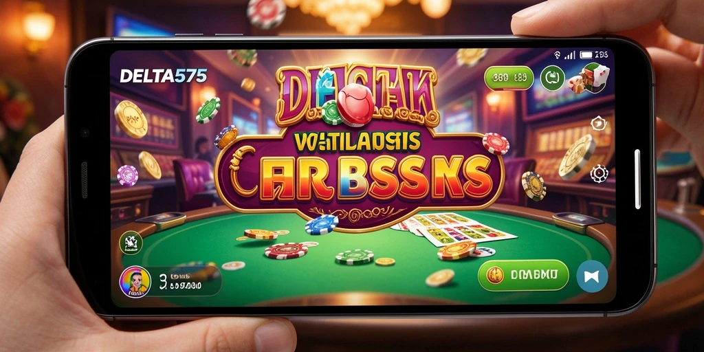 Screenshot gameplay DELTA575 menampilkan suasana kasino yang mendebarkan.