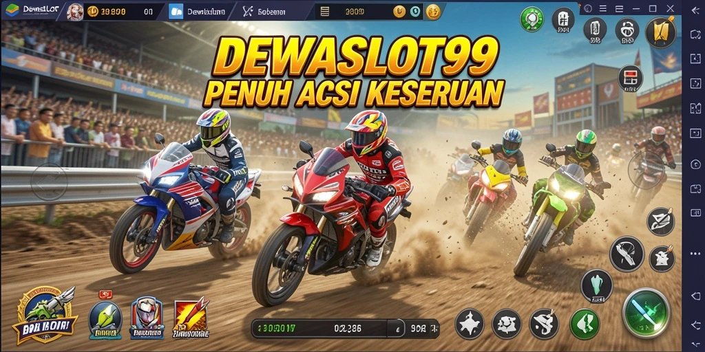 Gameplay seru DEWASLOT99 yang menguji keahlian balap motor.