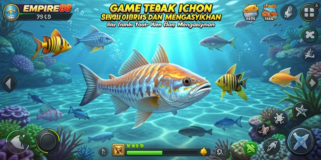 Tampilan gameplay menarik dari EMPIRE88 saat menembak ikan.