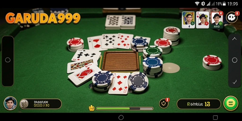 Tampilan gameplay Gaple penuh aksi dari GARUDA999.