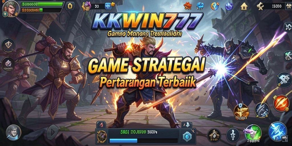 Screenshot menampilkan aksi pertempuran strategis di KKWIN777.