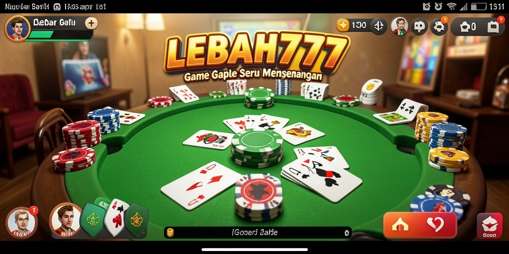 Screenshot gameplay seru dalam permainan Gaple LEBAH777.