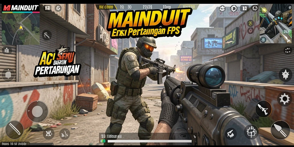 Gameplay intens dengan aksi menembak seru di MAINDUIT.