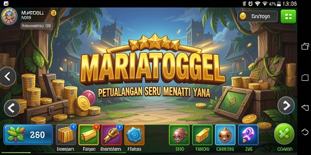 Gameplay MARIATOGEL yang penuh aksi dan eksplorasi.