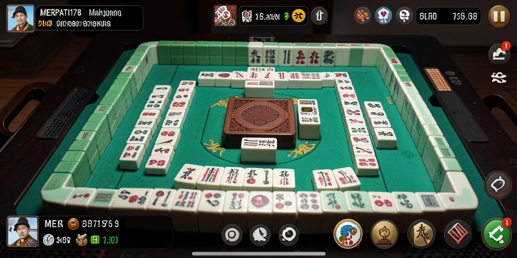 Screenshot gameplay MERPATI178 menampilkan serunya pertandingan Mahjong.