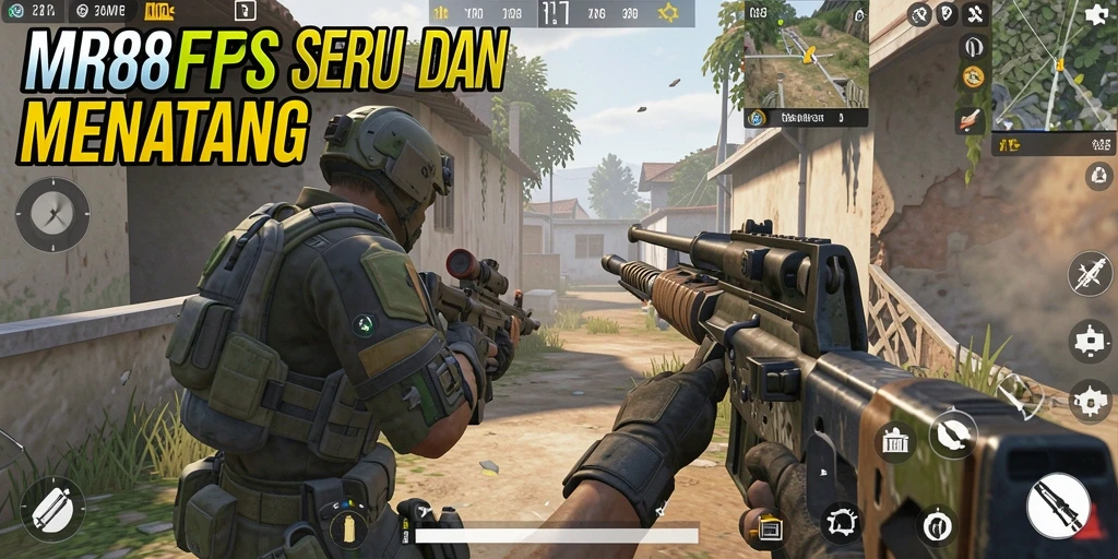 Screenshot gameplay MR888 menampilkan aksi seru dalam pertarungan FPS.
