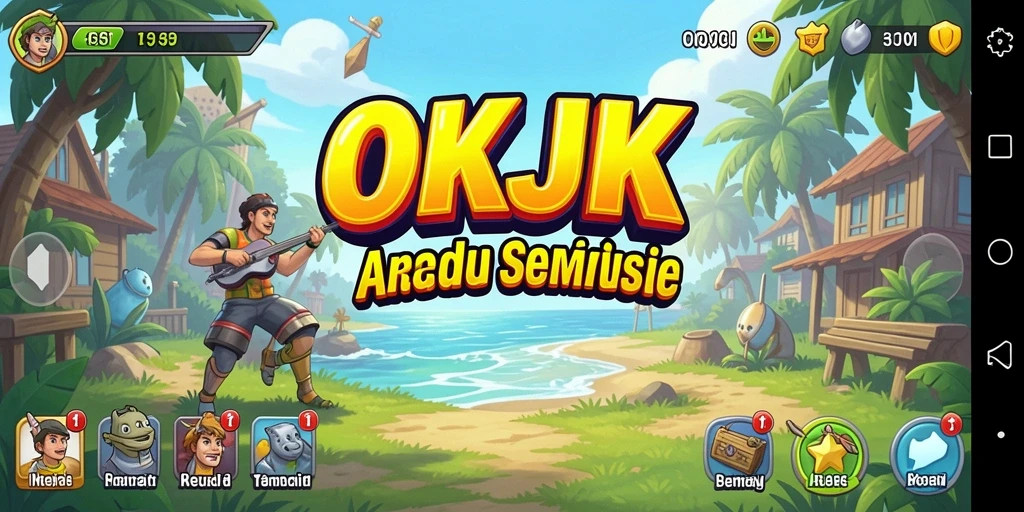 Tampilan seru dalam gameplay arcade OKJK.
