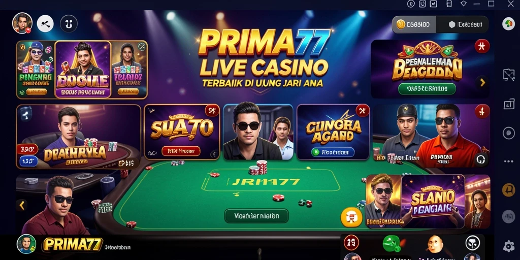 Tampilan menarik dari gameplay Live Casino di PRIMA77.
