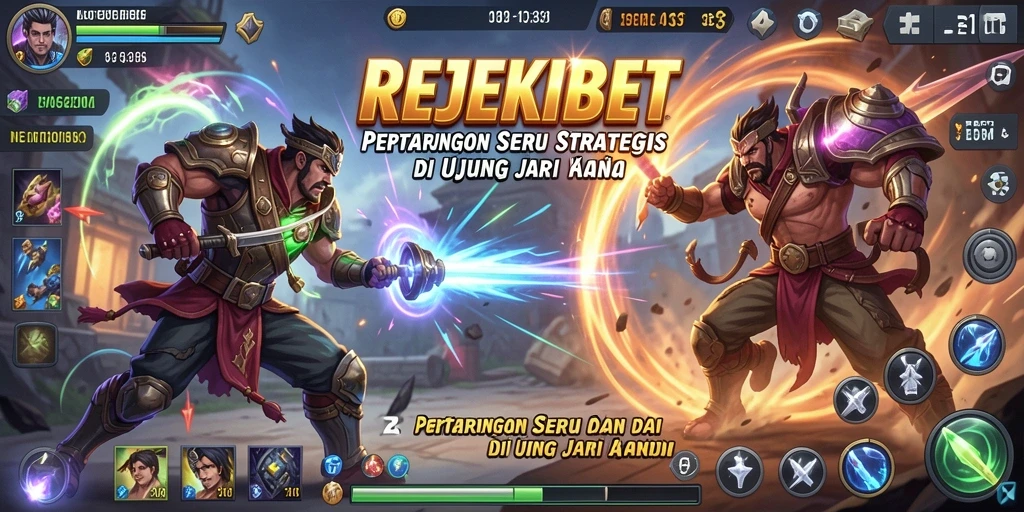 Gameplay pertarungan yang seru dalam REJEKIBET.