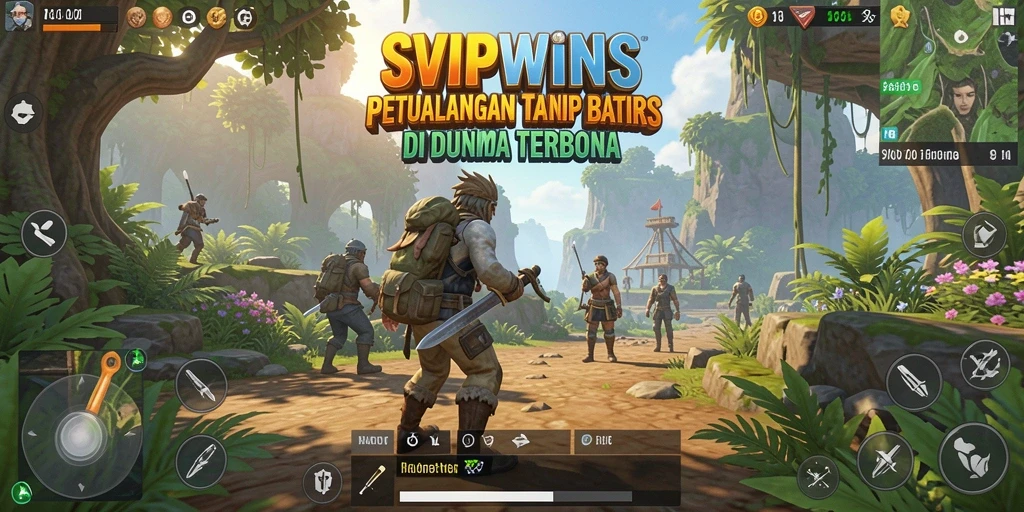 Screenshot gameplay SVIPWINS yang menampilkan dunia terbuka yang luas dan interaktif.