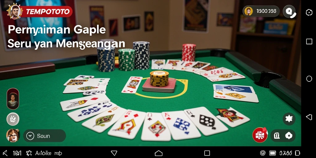 Screenshot gameplay TEMPOTOTO yang menampilkan keseruan permainan Gaple.
